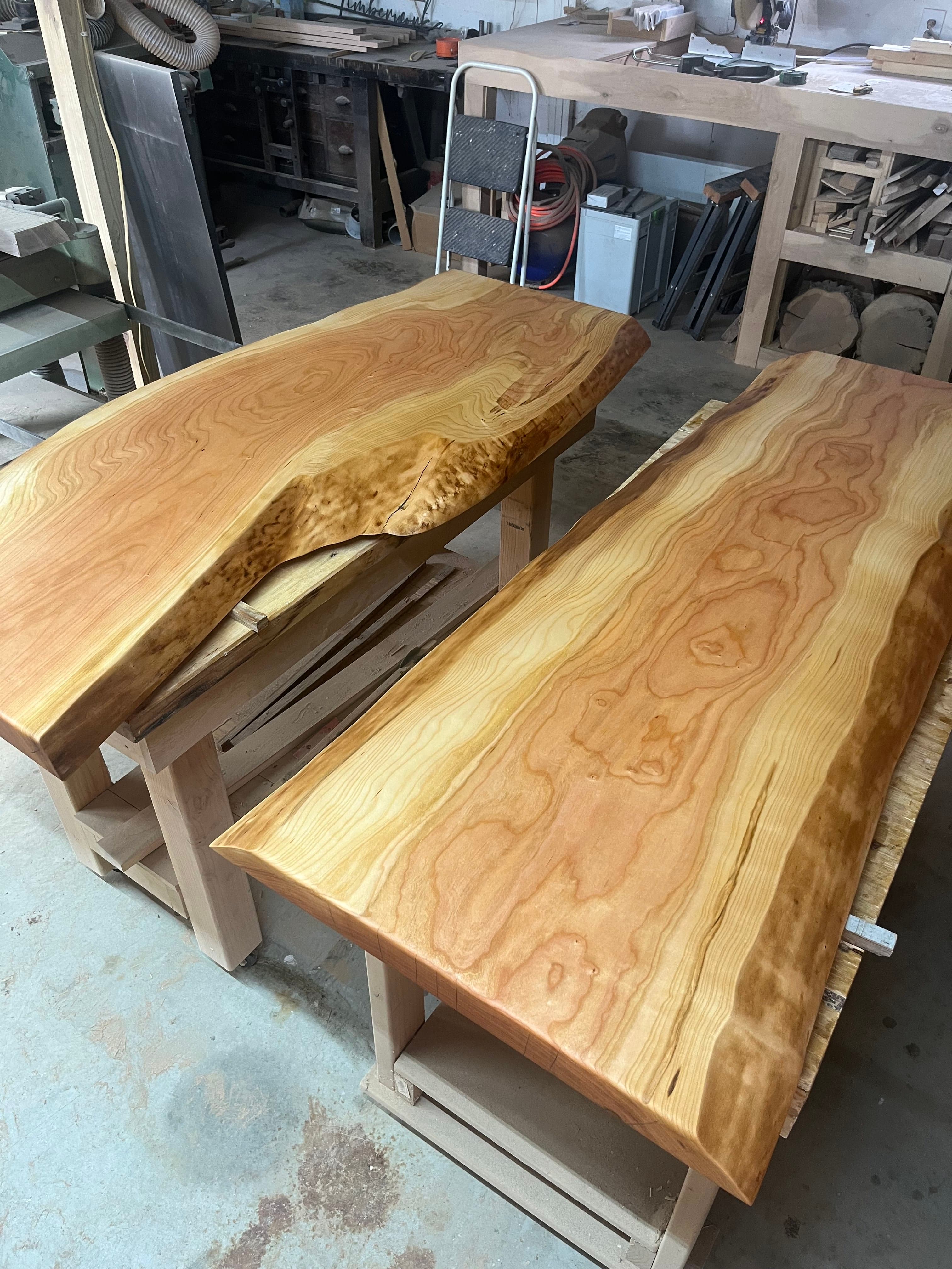 Golden Elm Slabs In Shop | Tougas Timberworks Monroe CT