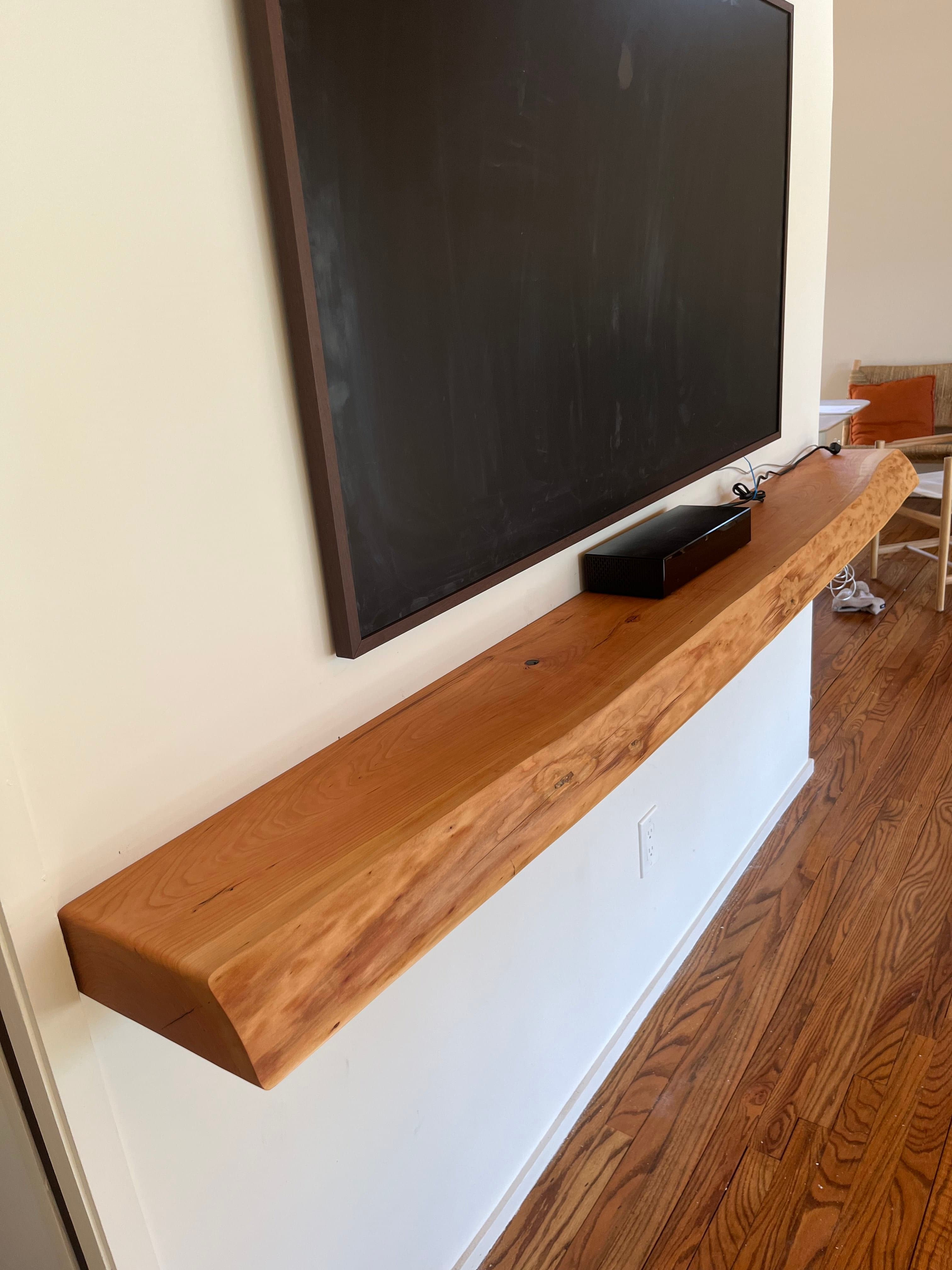 Live Edge Beam On Workbench With Chalkboard | Tougas Timberworks Monroe CT