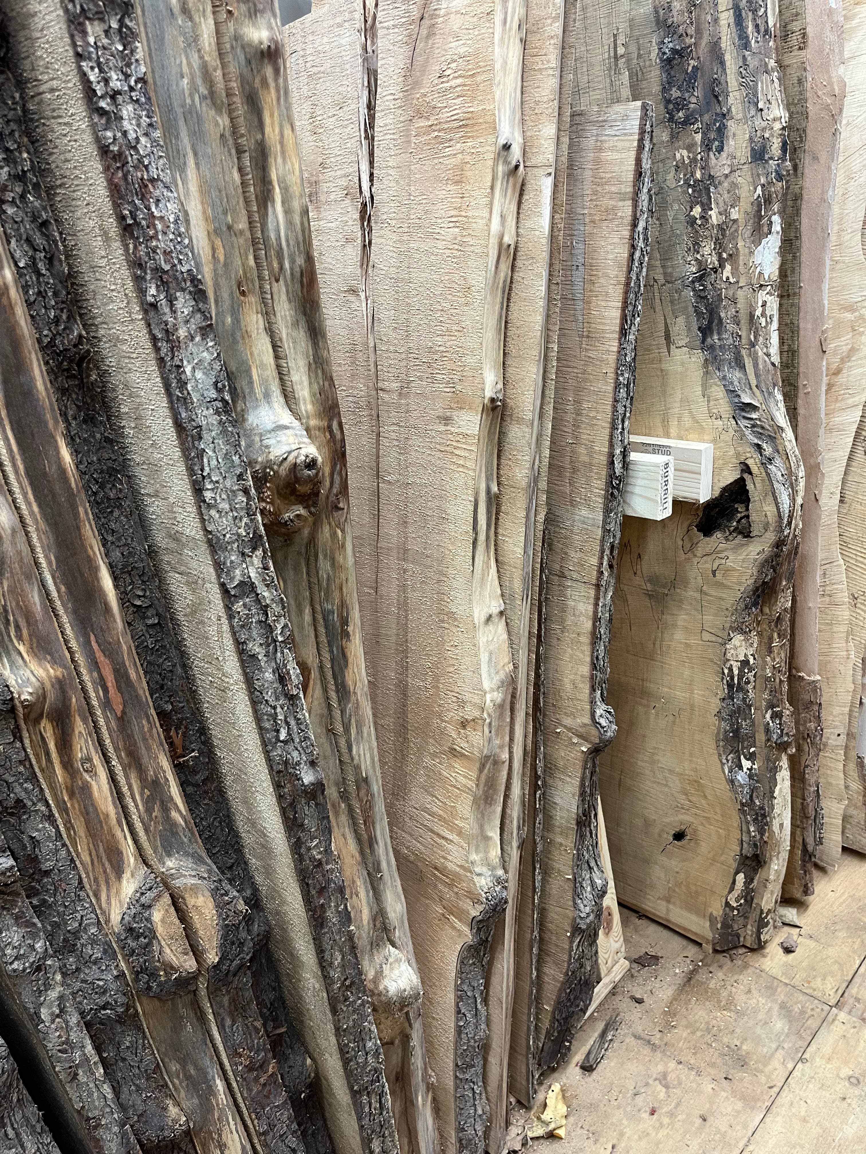 Slabs In Tent Storage Closeup | Tougas Timberworks Monroe CT