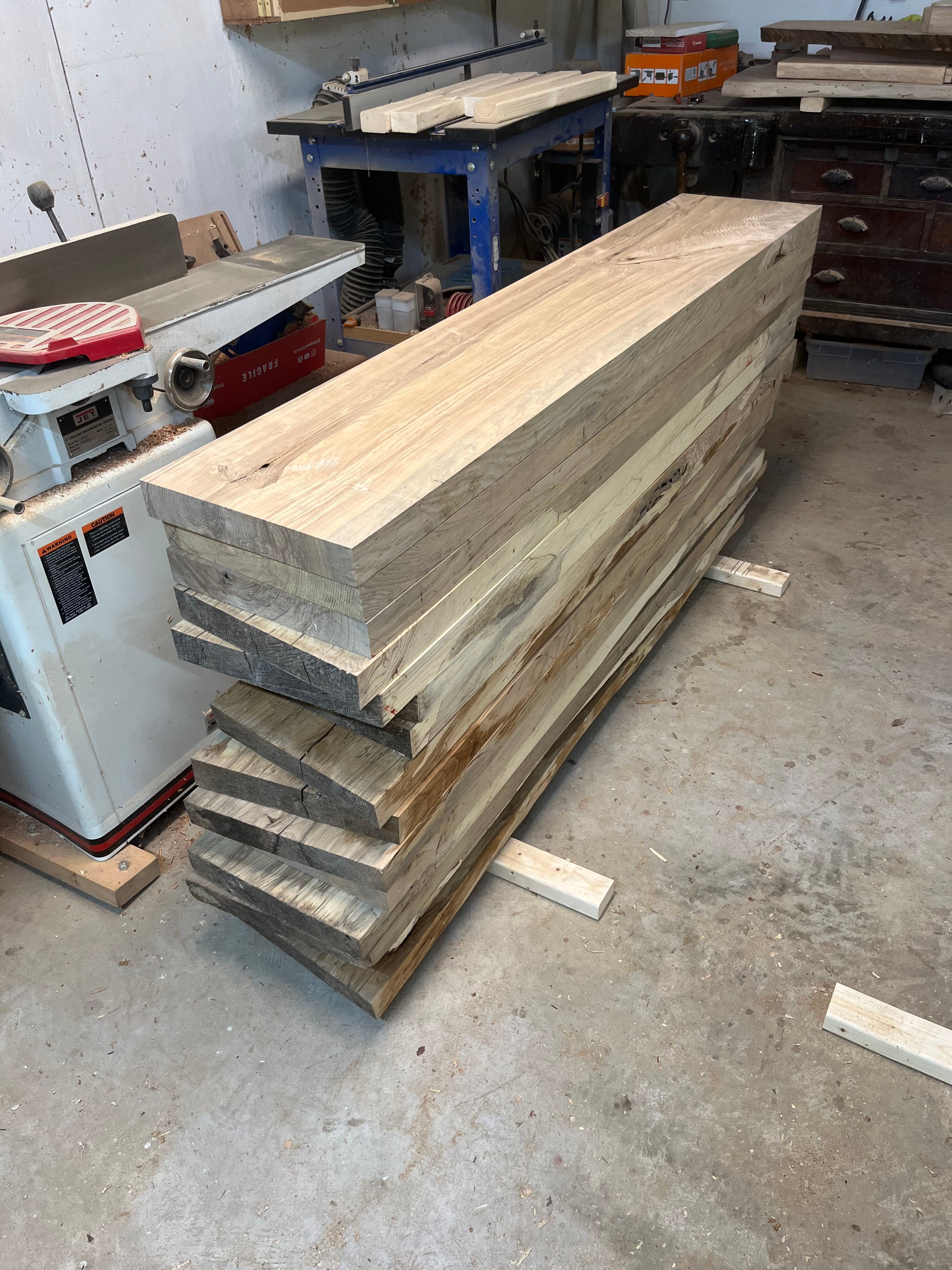 Spalted Maple Planks Stacked In Shop | Tougas Timberworks Monroe CT