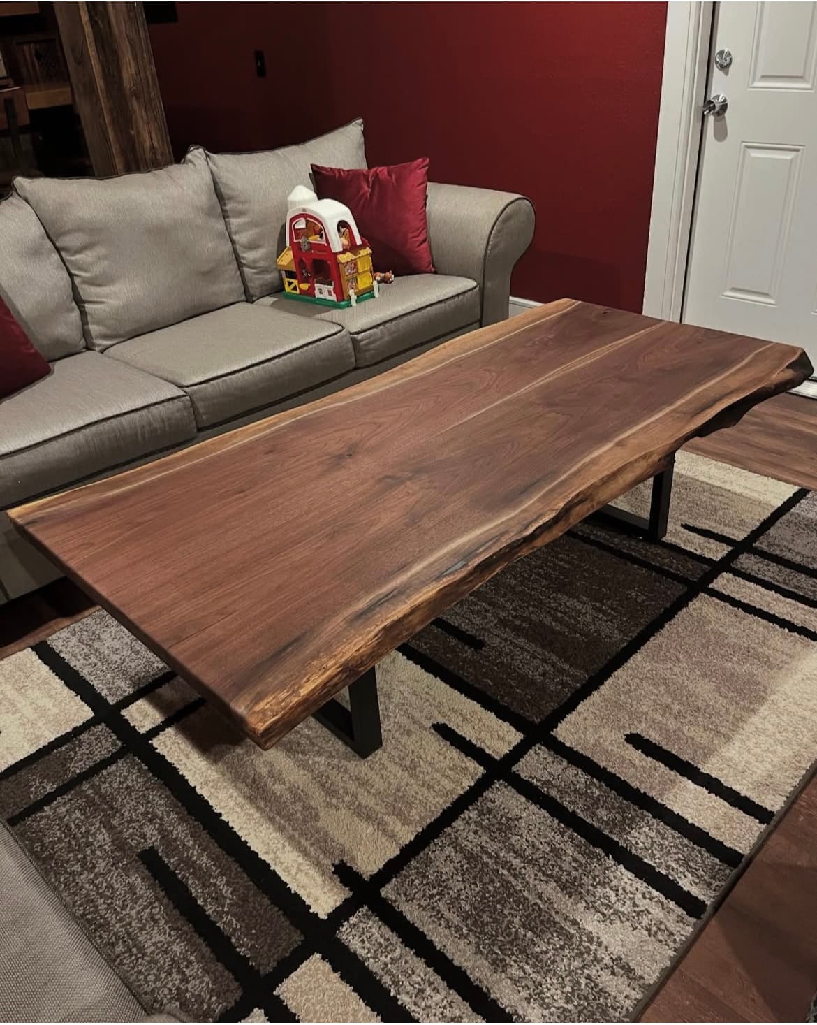 Walnut Coffee Table Aerial View | Tougas Timberworks Monroe CT