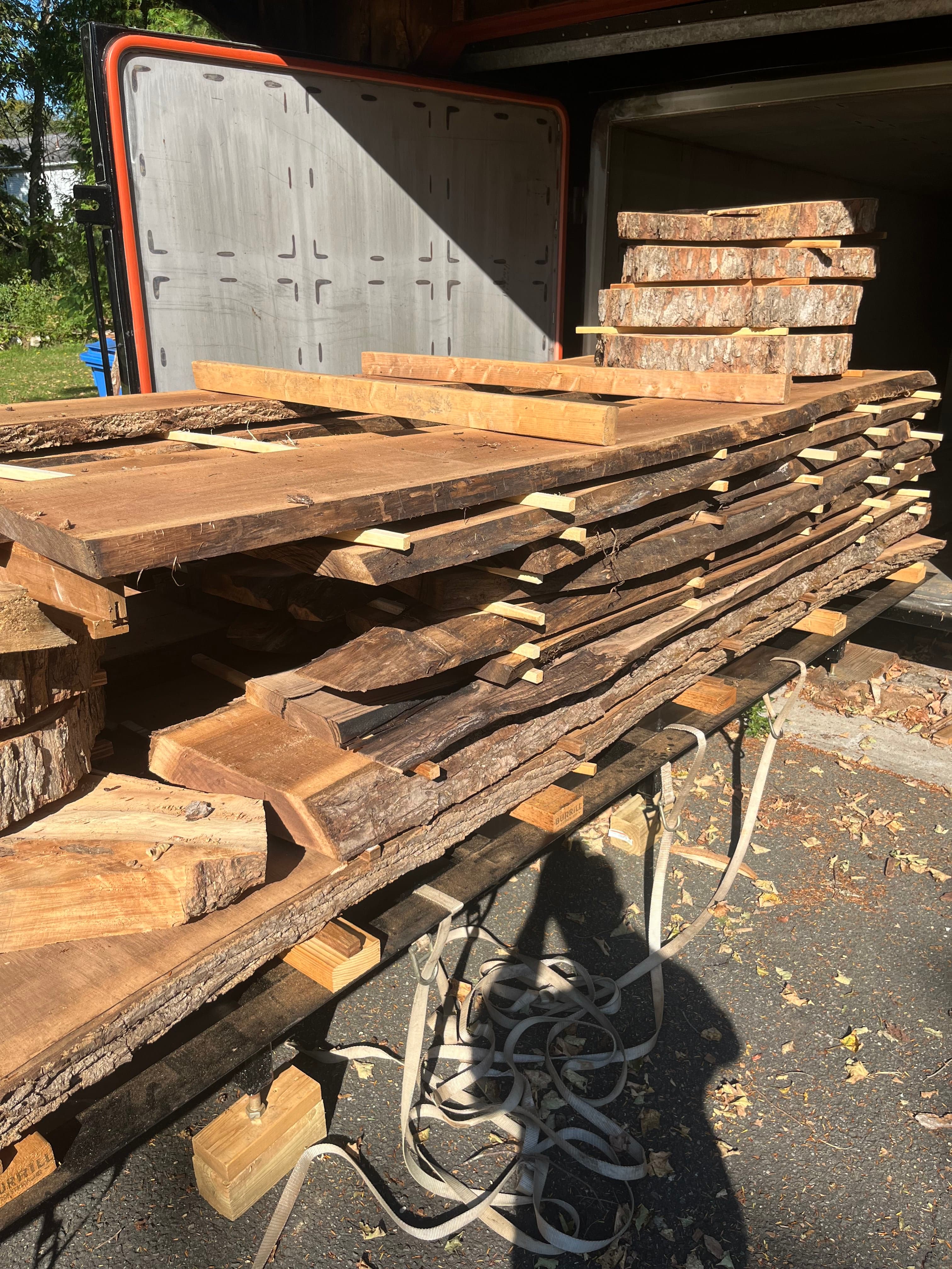 Walnut Lumber Stacked For Delivery | Tougas Timberworks Monroe CT