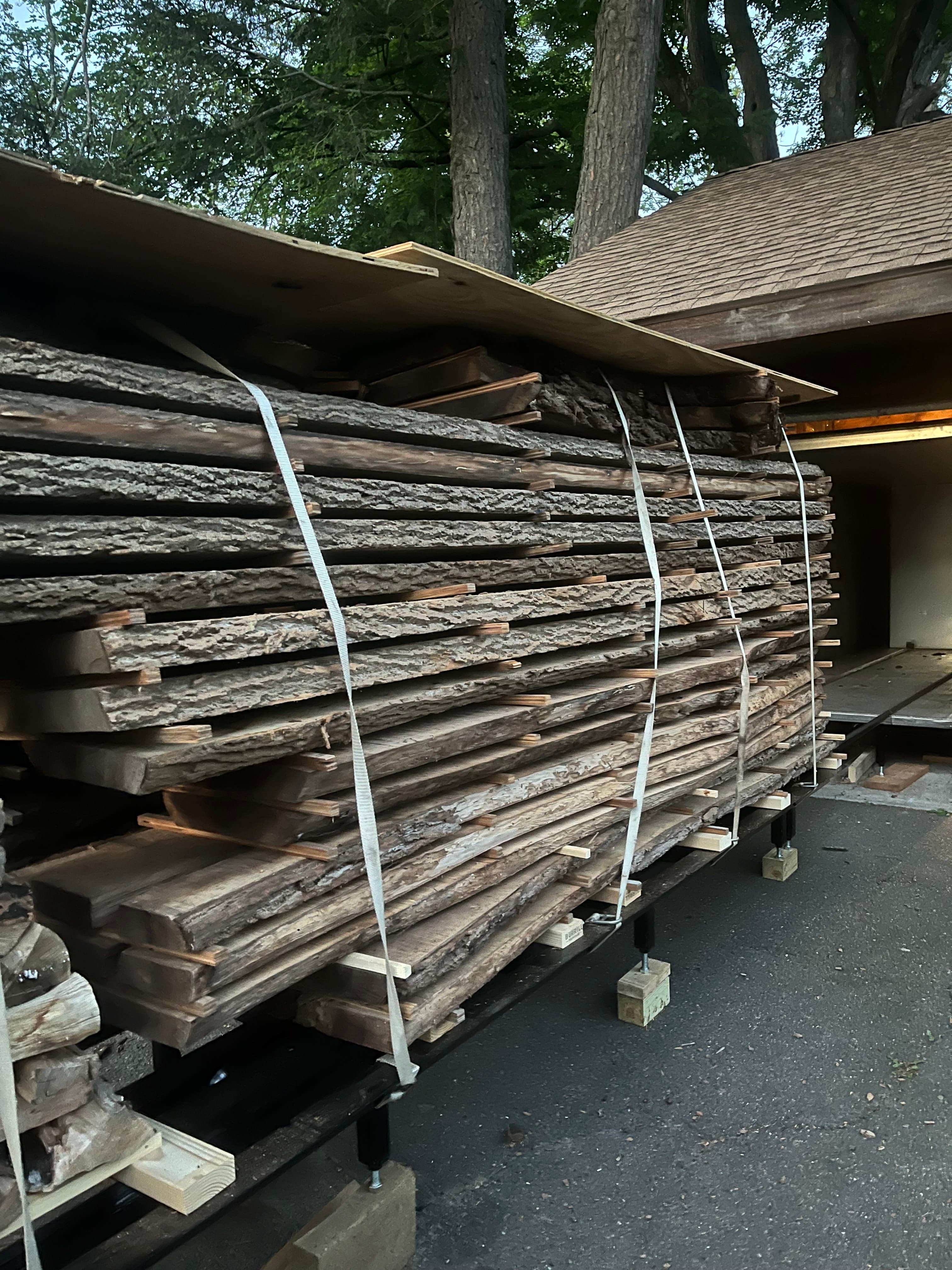 Walnut Slabs On Kiln Cart | Tougas Timberworks Monroe CT