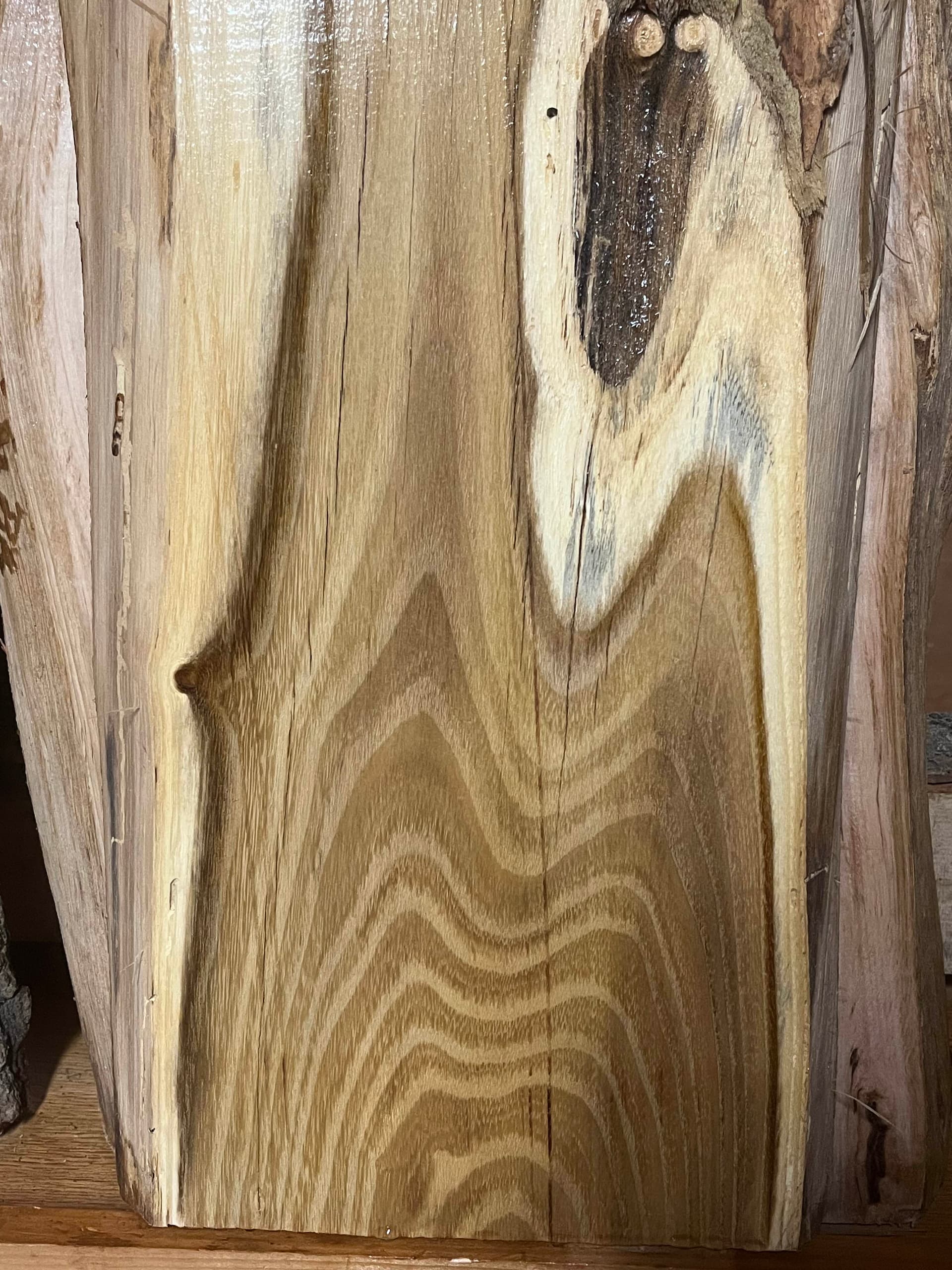 Close-up of black walnut slab grain and figure